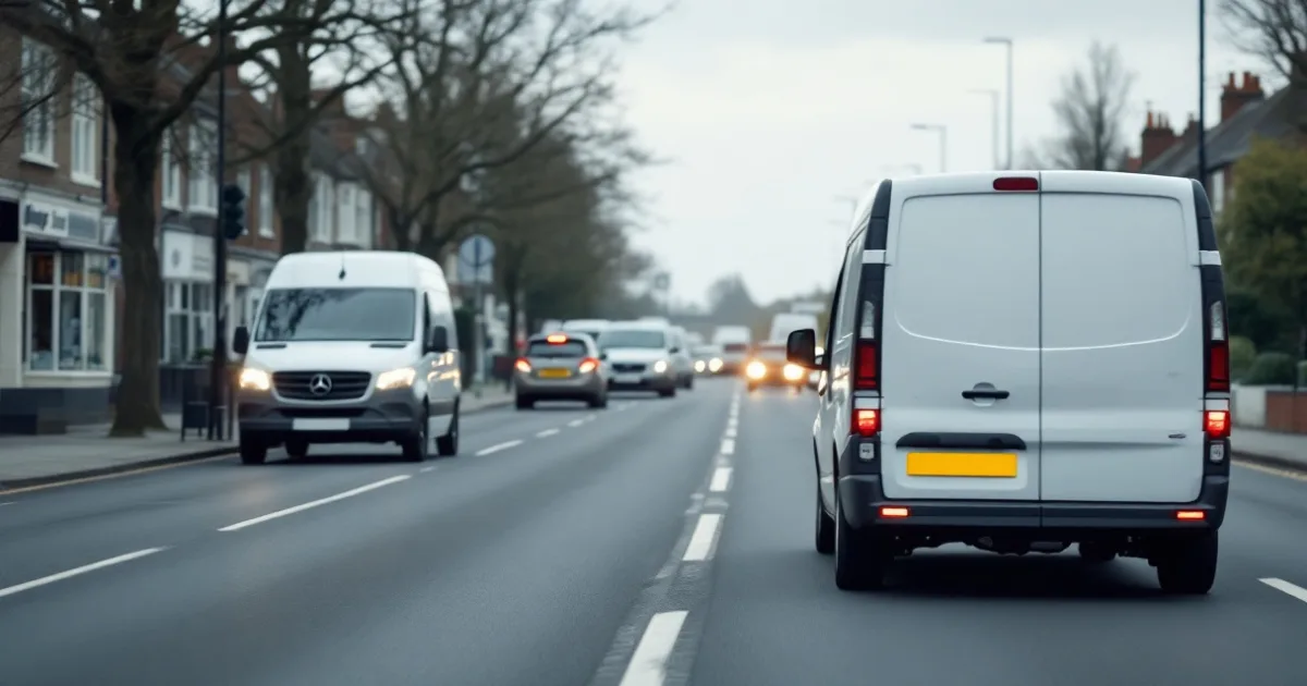 What to check before you lease a van: a van on a uk road.