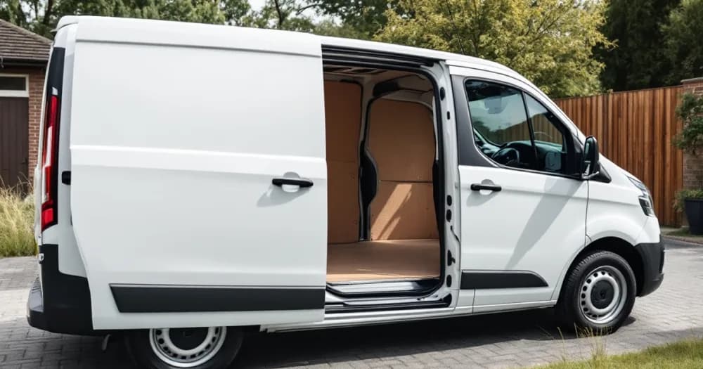 Small van with its side door open showing an empty load area, a check for the best small vans to lease. Small van with its side door open showing an empty load area, a check for the best small vans to lease.