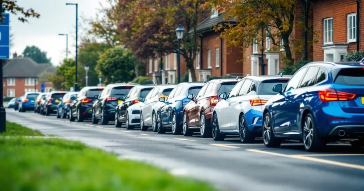 Company cars parked in a business park, showing how to choose a car to lease for your business.