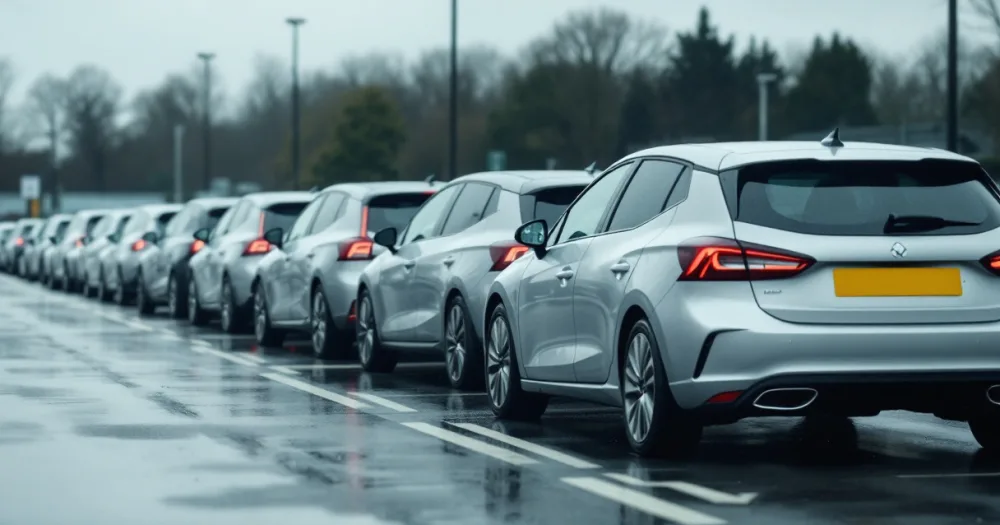 Rows of parked hatchbacks in a car park, showing the detail behind can i end a lease early. Rows of parked hatchbacks in a car park, showing the detail behind can i end a lease early.