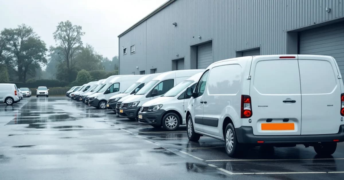 Vehicles lined up in a depot yard, illustrating what happens at the end of a lease.