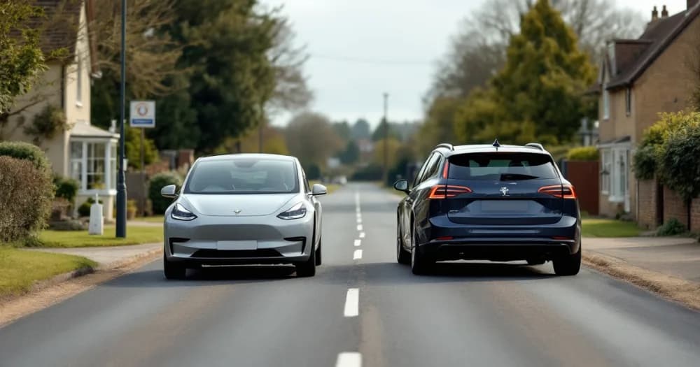 Two different cars on a Cotswolds village road, representing a first-time lessee's guide to contract hire options. Two different cars on a Cotswolds village road, representing a first-time lessee's guide to contract hire options.