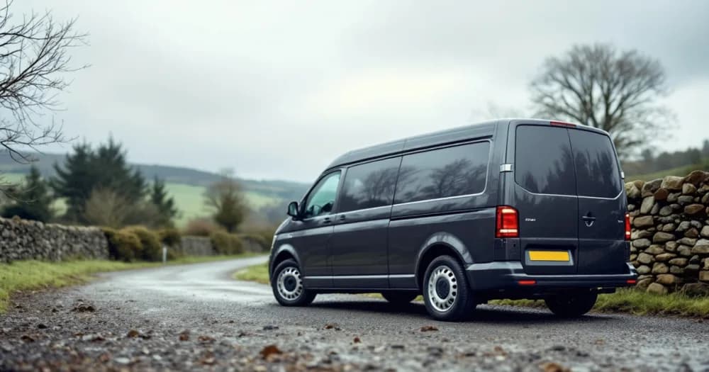 Grey van in a lay-by by a stone wall, for how long does it take to get a leased van delivered. Grey van in a lay-by by a stone wall, for how long does it take to get a leased van delivered.