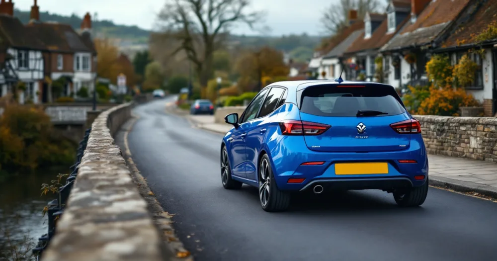 A blue car crossing a stone bridge, linked to the question can i reclaim vat on a leased car. A blue car crossing a stone bridge, linked to the question can i reclaim vat on a leased car.