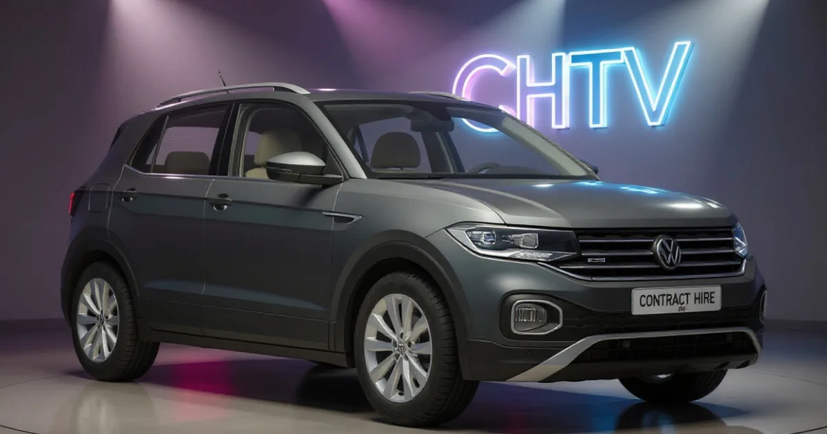 Compact SUV in a studio three-quarter view, representing a volkswagen t-cross lease offer.