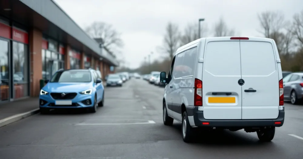 Van and estate car in a retail park, a visual for what is an initial rental on a lease in detail. Van and estate car in a retail park, a visual for what is an initial rental on a lease in detail.
